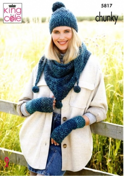 Knitting Pattern - King Cole 5817 - Autumn Chunky - Ladies Accessories